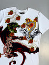 Vintage Christian Audigier Y2K Graphic Snake Fire T-shirt (L)