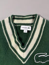 Lacoste Green Cricket V-Neck Sweater – Varsity Croc Patch Edition (XS)
