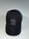 New Era NY Yankees Black Mesh Trucker Cap – Outlined NY Logo (Adjustable)