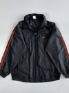 Nike Black Swoosh Lightweight Windbreaker Jacket | Vintage Zip-Up (M/L)