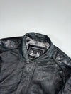 Vintage Exceed Black Leather Bomber Jacket (2XL)