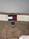 Vintage 90s Tommy Hilfiger Khaki Carpenter Jeans Big Flag Patch (W:30) (L:44)