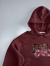 Bershka Fortune Floral Graphic Hoodie Burgundy (L)
