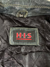 Vintage HIS Blue Grey Distressed Leather Biker Jacket Women's (M)