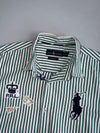Polo Ralph Lauren | Green Striped Big Pony Custom Fit Shirt | (M)