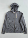 Polo Ralph Lauren Grey Full Zip Hoodie with Waffle-Lined Hood(Xl)