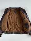 Air Combat Command” Military Patch Leather Jacket (M)