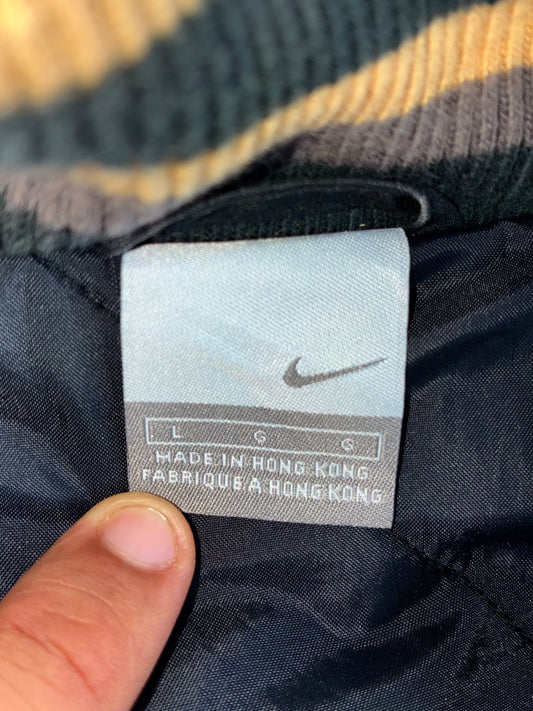 Nike Basketball Vintage Field Jacket Black Gold Swoosh (XL)
