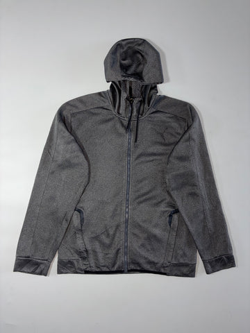 Puma Textured Fleece Zip Hoodie – Grey (M)