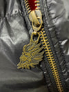 Japanese Sukajan Dragon & Sakura Embroidered Puffer Bomber Jacket (L/XL )