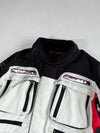 Spyke Adventure Touring Motorcycle Jacket – Off-White/Black/Red (M)
