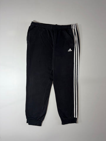 Adidas Essentials 3-Stripes Black Fleece Joggers – (W:37) (L:41)