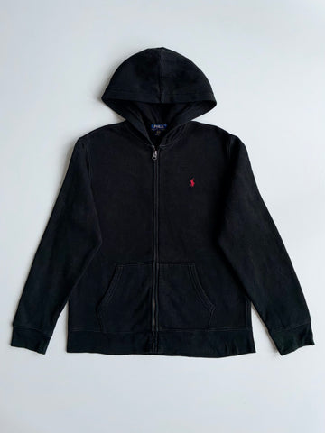 Polo Ralph Lauren Black Full-Zip Hoodie with Red Pony – (S)