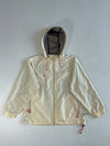 FILA Cream Hooded Windbreaker – Pink Drawcord Detail, Mesh Lined (L)