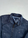 Tommy Hilfiger Navy Cotton Harrington Jacket – Plaid Lined (L)