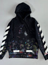 Off-White Diagonal Stripe Paint-Splatter Hoodie (M/L)