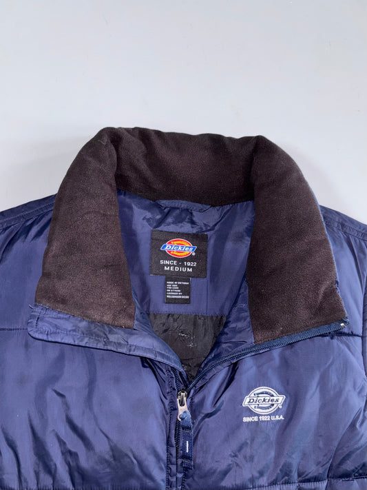 Dickies Since 1922 Puffer Vest – Navy Blue – Fleece Collar (M)