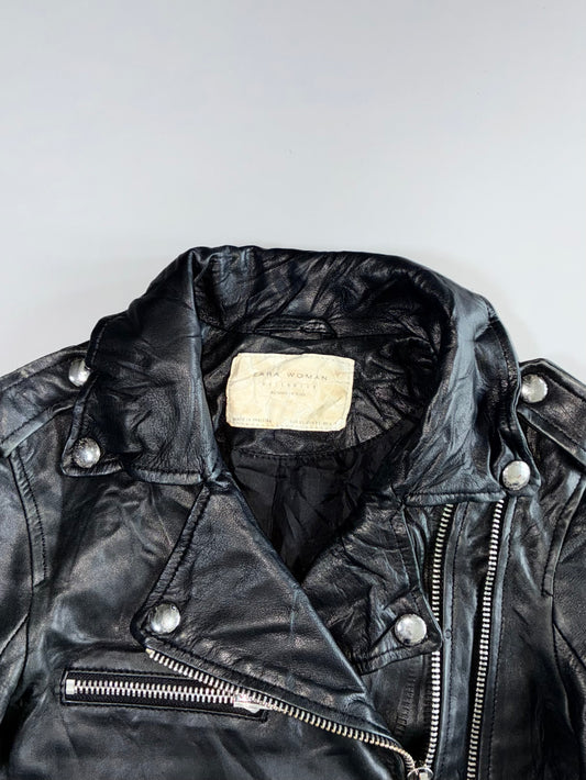 Zara Women Premium Original Leather Jacket (XS)