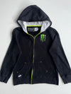 Monster Energy Black Zip-Up Hoodie with Grey Fleece Lining (S)