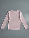 Tommy Hilfiger Light Pink 100% Cotton Long Sleeve Crewneck Tee Flag Logo | Made in India Size (XS)