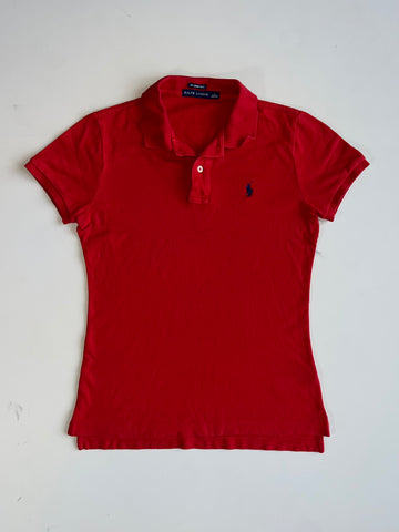 Ralph Lauren Red "The Skinny Polo" Women's Polo Shirt (XS)