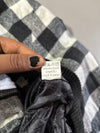 Base Control Buffalo Check Quilted Hooded Jacket – Black/White -(S)