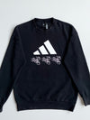 Adidas Black Big Logo Graphic Crewneck Sweatshirt | Size (M)