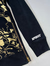 Aape by A Bathing Ape Gold Foil Flag Sweatshirt with Side Zips – Black (S)