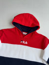 Fila | Red White Navy Colorblock Short Sleeve Hoodie | (S)