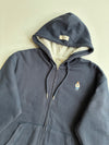 Steve Bear Who.A.U California Navy Sherpa-Lined Zip Hoodie – Embroidered Bear (XL)