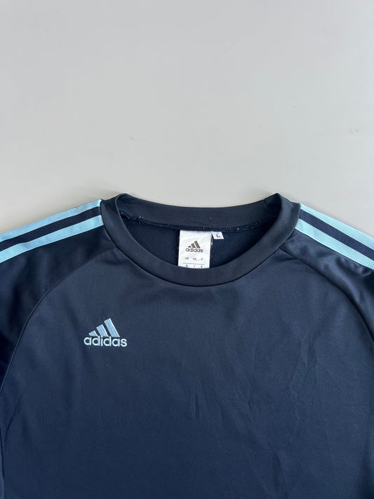 Adidas Japan Market Meiji University Nakano Hachioji 3-Stripe Colorblock Long Sleeve Training Top Navy (L)