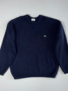 Lacoste | Navy Ribbed Wool Knit Sweater | (XL)