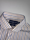 Ralph Lauren Regent Custom Fit Striped Dress Shirt White Blue(Xl)