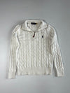 Polo Ralph Lauren Cable-Knit Quarter-Zip Sweater, Cream, Size (S)
