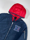 Tommy Hilfiger Hooded Bomber Jacket Navy Red (L)