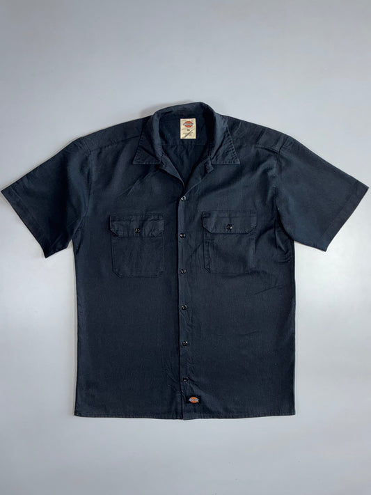 Dickies Short Sleeve Work Shirt | Dual Chest Pockets | Black (L/XL)