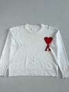 Ami Paris White Ami de Coeur Crewneck Sweater (XL)