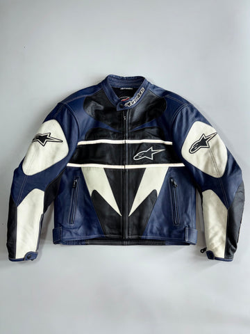 Alpinestars x Troy Lee Designs Vintage Moto Racing Leather Jacket / Original CE Protectors (L)