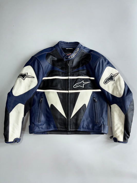 Alpinestars x Troy Lee Designs Vintage Moto Racing Leather Jacket / Original CE Protectors (L)