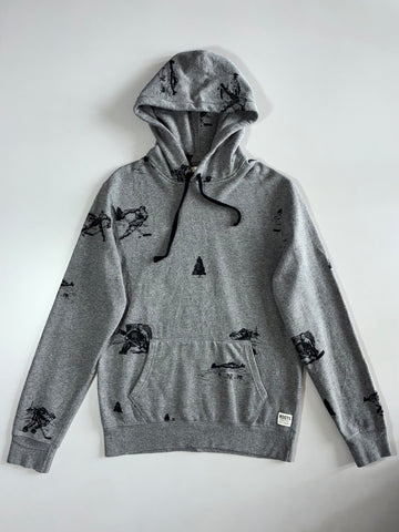 Roots Grey Hockey Print Hoodie (M/L)