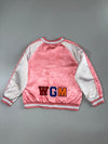 BAPE A Bathing Ape Shark Face WGM Double Zip Pink  Sukajan Bomber Jacket (M)
