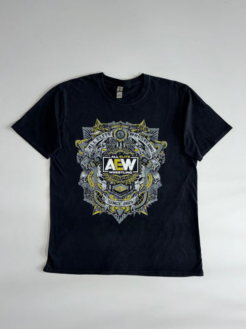 AEW All Elite Wrestling “Since 2019” Crest Graphic T-Shirt – Black ((L)