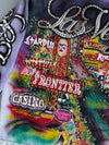 Vintage 1987 Alamo Designs | Rare Hand-Painted Rhinestone Denim Jacket | Las Vegas (XL)