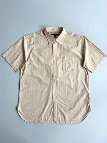 Tommy Hilfiger Peach Textured Short Sleeve Button-Down Shirt – (2XL/3XL)