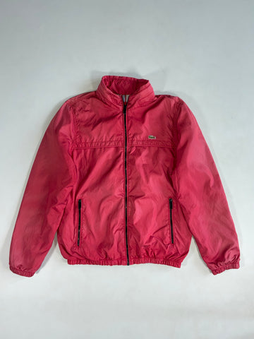 Lacoste Red Nylon Windbreaker Jacket – Jersey Lined, Croc Logo (M)