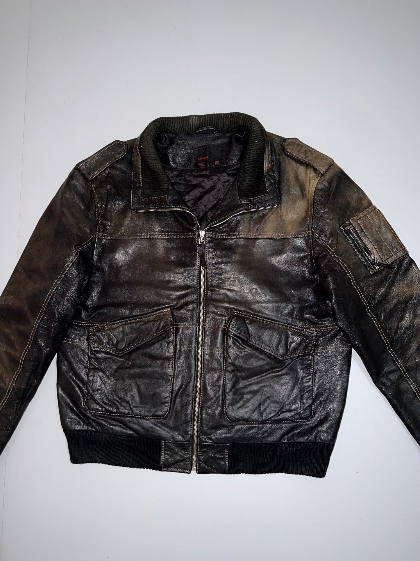 ZZara Man Original Leather Jacket Super Premium (L/XL)