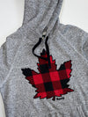 Roots Canada Buffalo Plaid Maple Leaf Pullover Hoodie (XS)