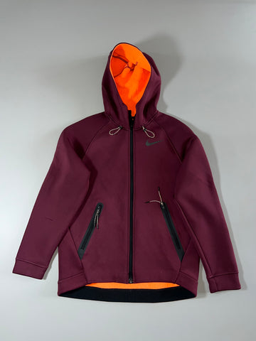 Nike Therma Sphere Maroon & Orange Hex Fleece Hoodie (M)