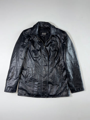 Wilsons Leather Pelle Studio Black Collared Zip-Up Jacket Women’s– Size (S)