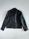 Classic Black Belted Perfecto Leather Biker Jacket (XL)